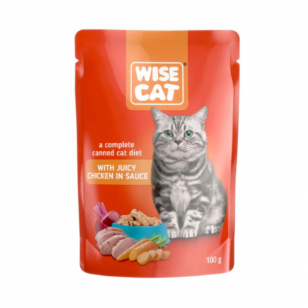 Hrană umedă - Hrana Umeda Pisici CARPATHIAN WISE CAT – Pui in Sos 100g