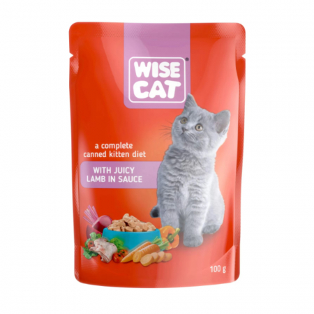 Hrană umedă - Hrana Umeda Pisici CARPATHIAN WISE CAT – Junior Miel in Sos 100g
