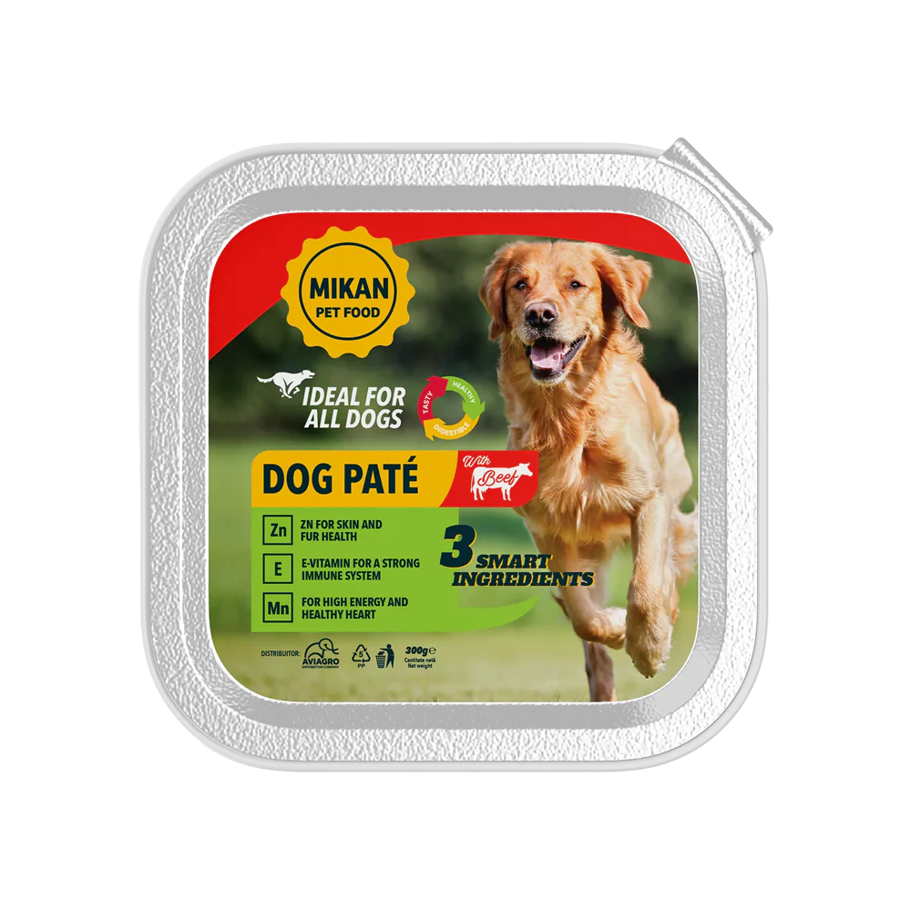 Hrană umedă - Hrană umedă tip PATE pentru câini cu vită 300 g