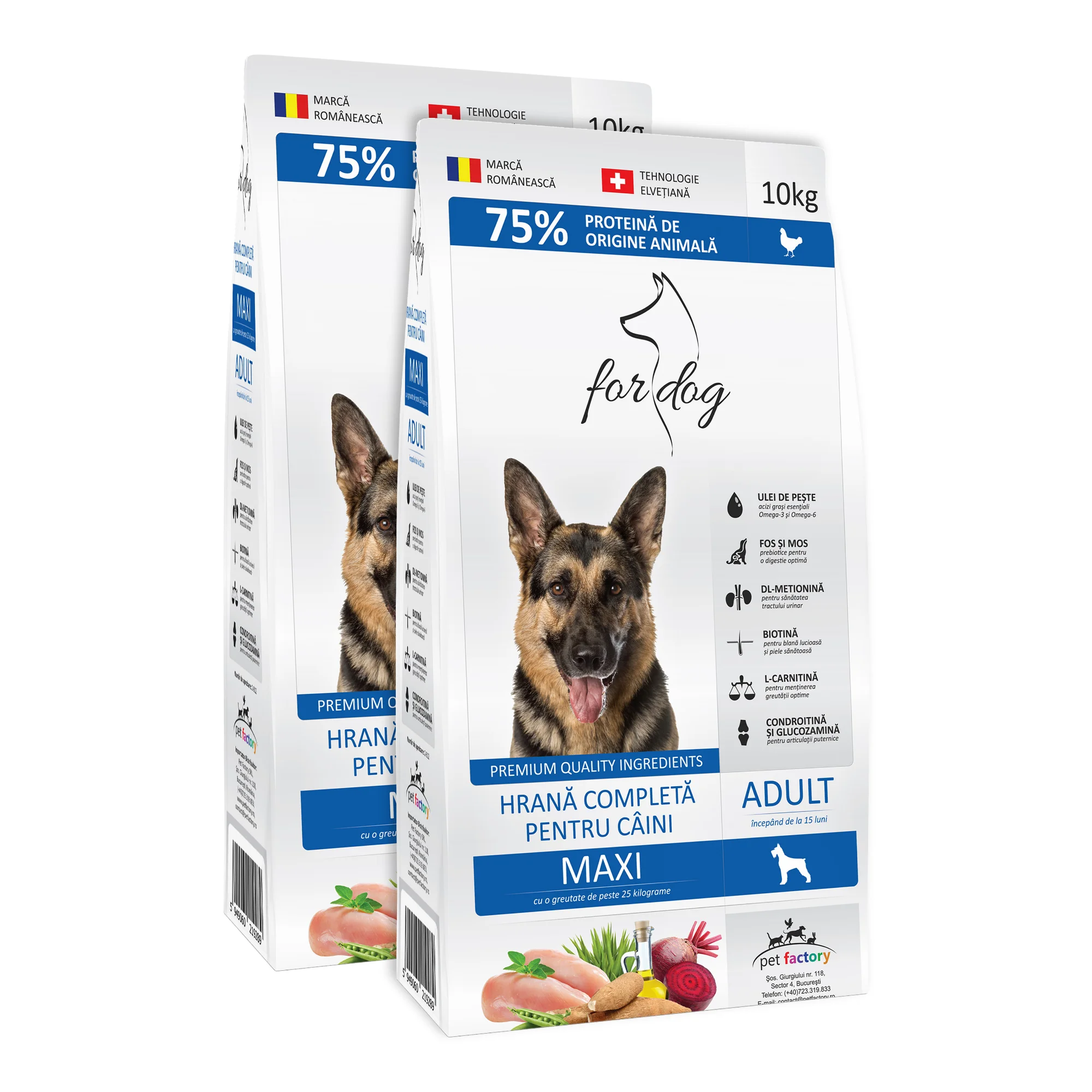 Hrană uscată - Hrana Uscata Caini FOR DOG Maxi Adult 10kg
