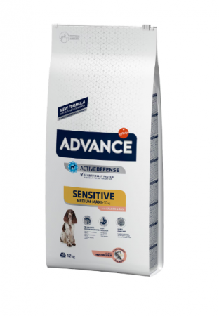 Câini - Hrana uscata pentru caini Advance Sensitive, Somon & Orez, 12 Kg