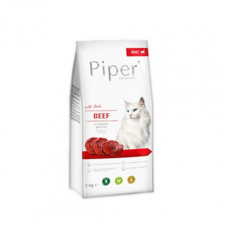Hrană uscată - Hrana uscata pentru pisici Piper Adult, carne de vita, 3kg