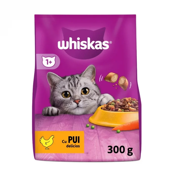 Hrană uscată - Hrana Uscata Pisici WHISKAS Adult Pui si Ficat 300g