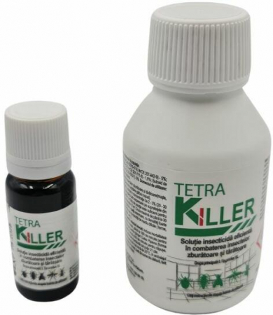 Produse VET - Insecticid pentru combaterea insectelor zburatoare si taratoare, Pasteur, TETRA KILLER  10 ml