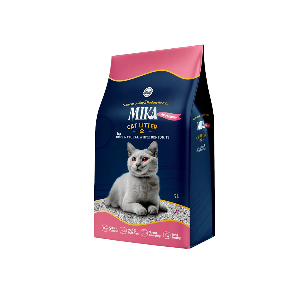 Nisip & Aşternut Igienic - Mika așternut pentru pisici cu pudră de bebeluși 5L
