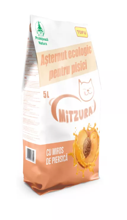 Nisip & Aşternut Igienic - Mitzura Asternut Vegetal Tofu Piersica 5 L