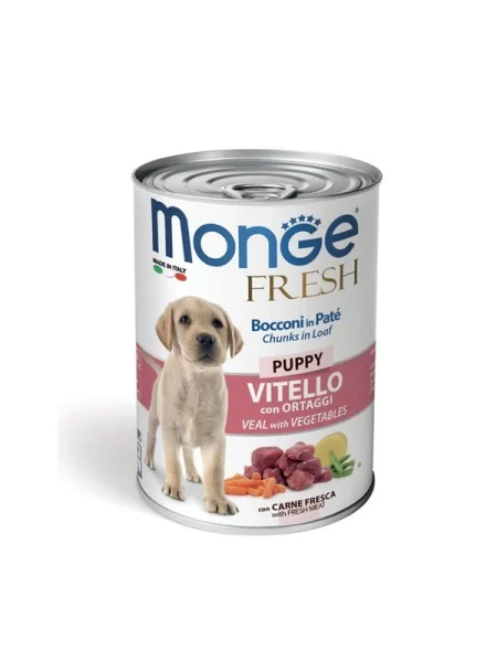 Hrană umedă - MONGE DOG FRESH PUPPY VITEL/VEGETAL 400 GR