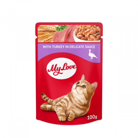 Hrană umedă - My Love Plic Pisica Curcan In Sos Delicat 100gr