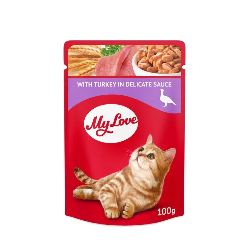 Hrană umedă - My Love Plic Pisica Curcan/ficat In Sos 100gr