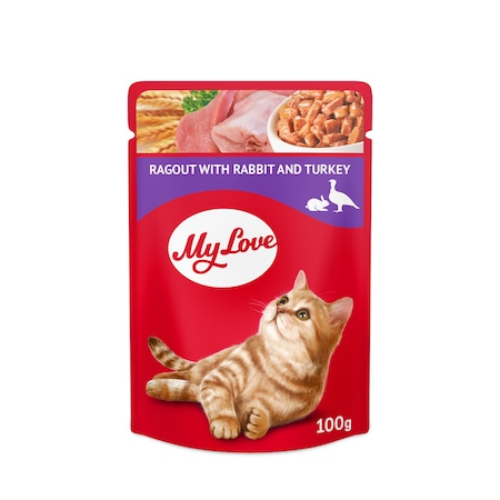 Hrană umedă - My Love Plic Pisica Iepure Si Curcan 100gr