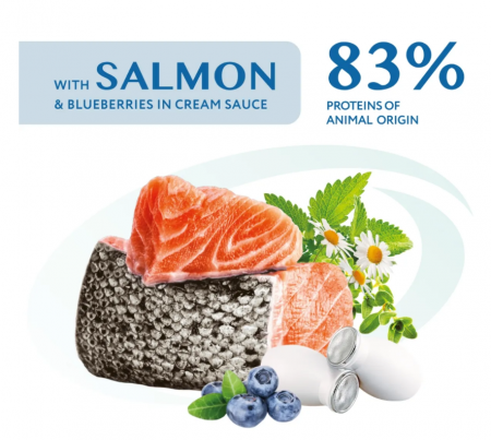 OPTIMEAL DOG PLIC CU SOMON & BLUEBERRIES 85g [1]