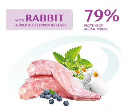 OPTIMEAL DOG PLIC CU IEPURE & BLUEBERRIES 85g [1]