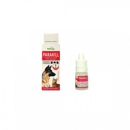Antiparazitare externe/ interne - Deparazitare externa pentru caini si pisici, Parakill 100 de picaturi, 5 ml