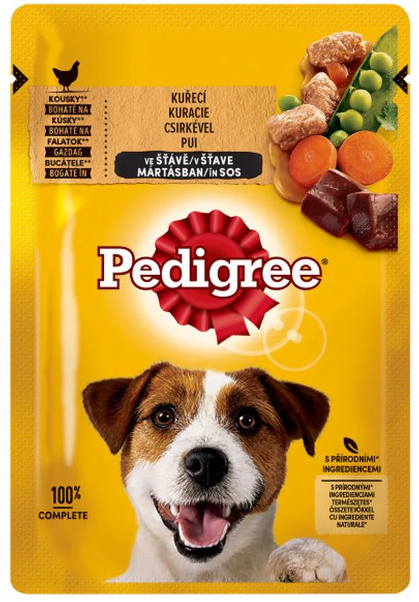 Hrană umedă - PEDIGREE Plic hrană umedă pt câini Adult, cu Pui şi Legume în sos 100g