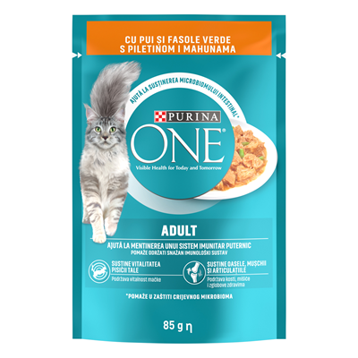 Hrană umedă - PURINA ONE Hrana Umeda pentru Pisici cu Pui si Fasole 85 g