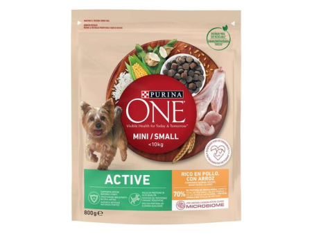 Hrană uscată - Purina One Mini Active Hrana uscata pentru caini cu pui si orez 800 g