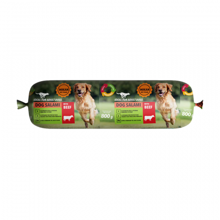 Câini - Salam pentru câini Mikan cu vită 800g