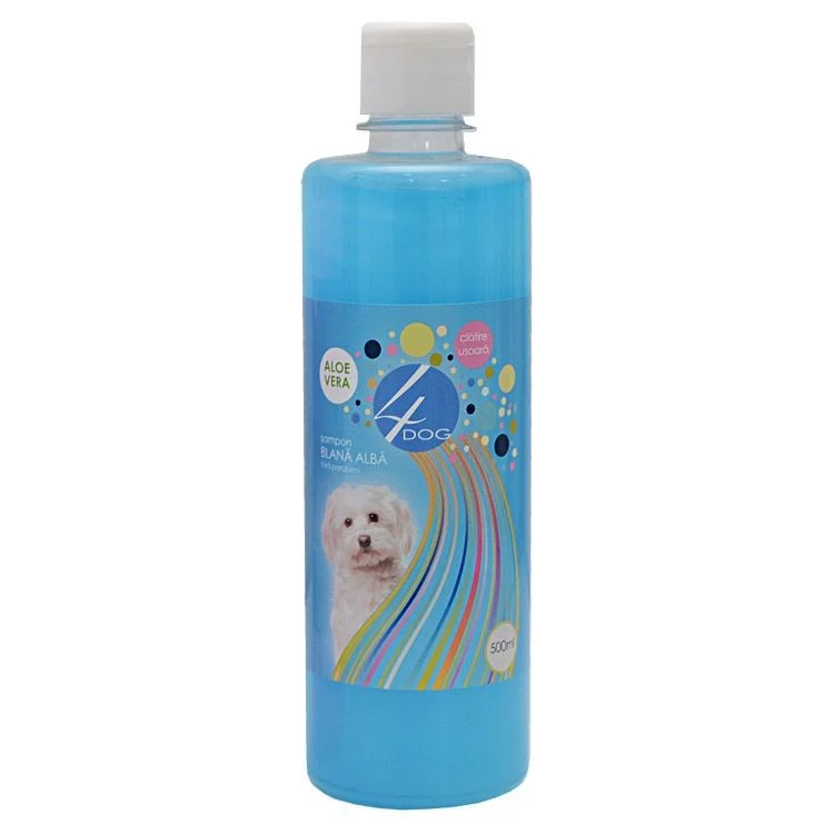 Îngrijire - Sampon Caini 4DOG Blana Alba 500ml