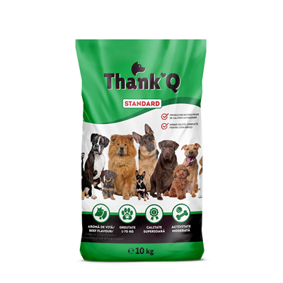 Hrană uscată - THANK'Q STANDARD Hrana Uscata pentru Catei cu Aroma de Vita 10 Kg