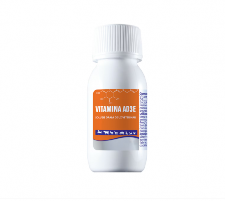 Ferma - Vitamina AD3E, pentru cabaline, bovine, ovine, caprine, suine, leporide, caini, pisici, pasari, 100 ml
