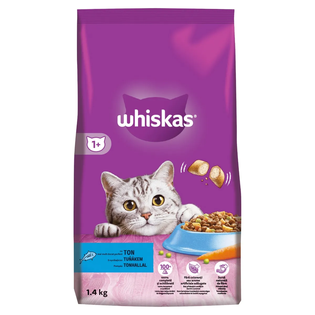 WHISKAS Adult, Ton, hrană uscată pisici, 1.4kg [1]