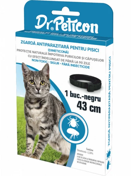 Antiparazitare externe/ interne - Zgarda antiparazitara pisici Dr. Peticon