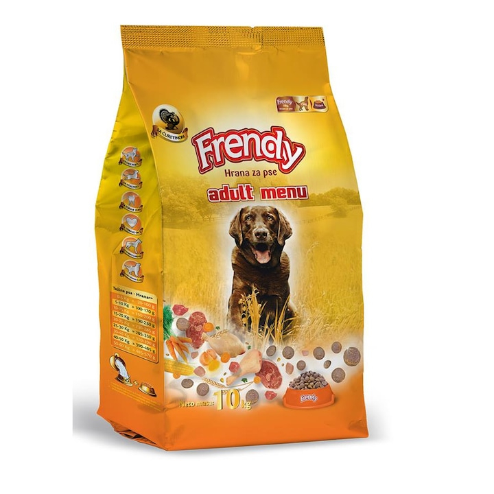 FRENDY ADULT 10Kg - Hrana uscata pentru caini adulti. Amestec complet pentru toate rasele si toate taliile, -10 kg [2]