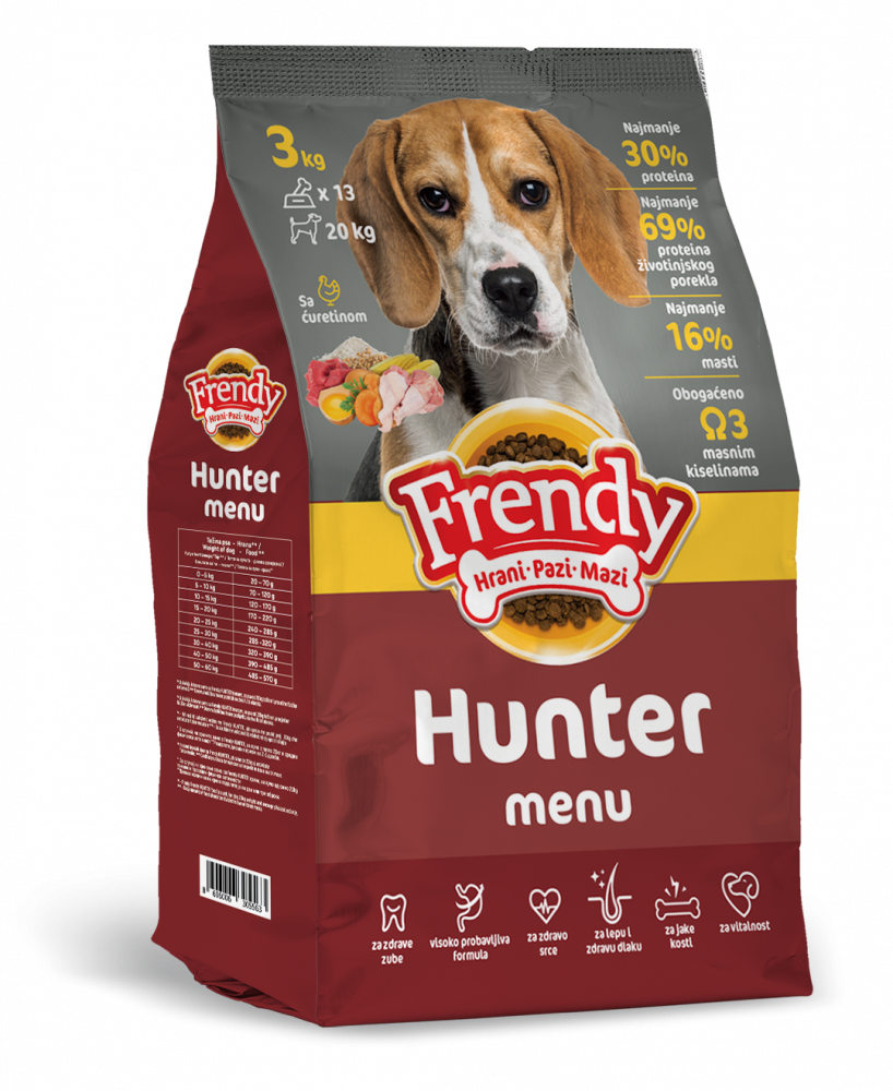 FRENDY HUNTER 10Kg- Hrana uscata pentru cainii de vanatoare. Amestec complet pentru toate rasele si taliile. -10 kg - Copie [1]