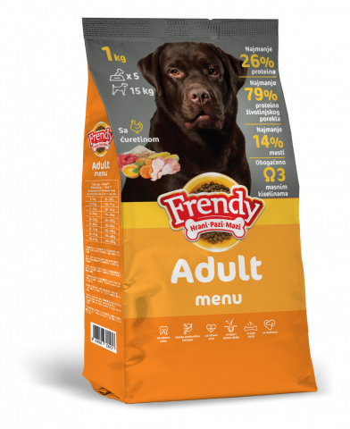 HRANA CAINI - FRENDY ADULT 10Kg - Hrana uscata pentru caini adulti. Amestec complet pentru toate rasele si toate taliile, -10 kg