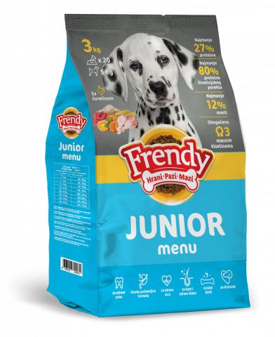 Import EmagMarketplace - FRENDY JUNIOR 10Kg- Hrana uscata pentru cainii tineri . Amestec complet pentru toate rasele si toate taliile. -10 KG