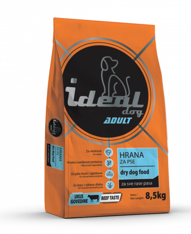 HRANA CAINI - IDEAL DOG ADULT 8,5Kg-Hrana uscata pentru caini adulti, amestec complet pentru toate rasele si toate taliile, proteina 21 %, -8.5 kg