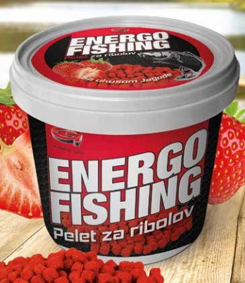 NALUCI DE PESTE - ENERGOFISHING- Momelă, supliment pentru crap și alți pești - cu aromă de căpșuni, sub formă de pelet, 500 gr