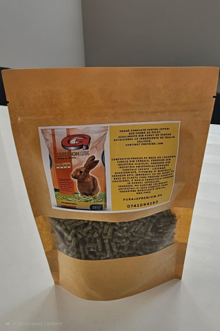IEPURI - Mostra Energon 16% - Hrana granulata pentru iepuri sub forma de pelet, furaj complet, 16 % proteina