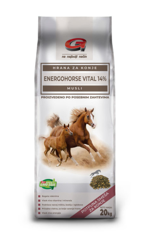 HRANA ANIMALE DE FERMA - Muesli pentru cai, Gebi, Energohorse Vital 14%, fara ovaz, fara OMG, 15kg