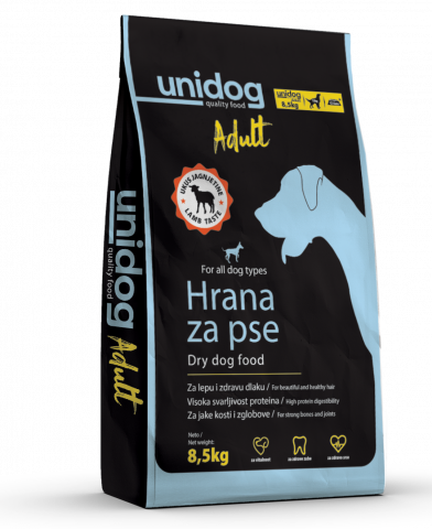 HRANA CAINI - Uni DOG Adult 8.5Kg- Hrana uscata, amestec complet pentru hrana cainilor adulti, proteina 23%, -8.5Kg