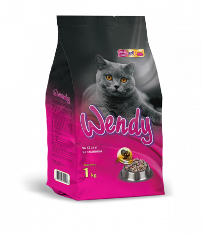 Hrana pentru pisici - WENDY - cu curcan- Hrana uscata pentru toate rasele de pisici cu gust de curcan, 1 KG