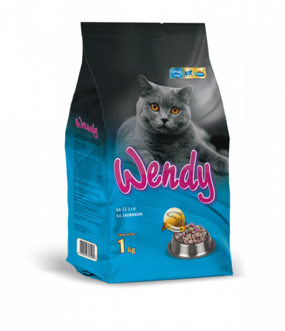 Hrana pentru pisici - WENDY - cu somon- Amestec complet pentru hrana pisicilor cu gust de somon, 1 kg