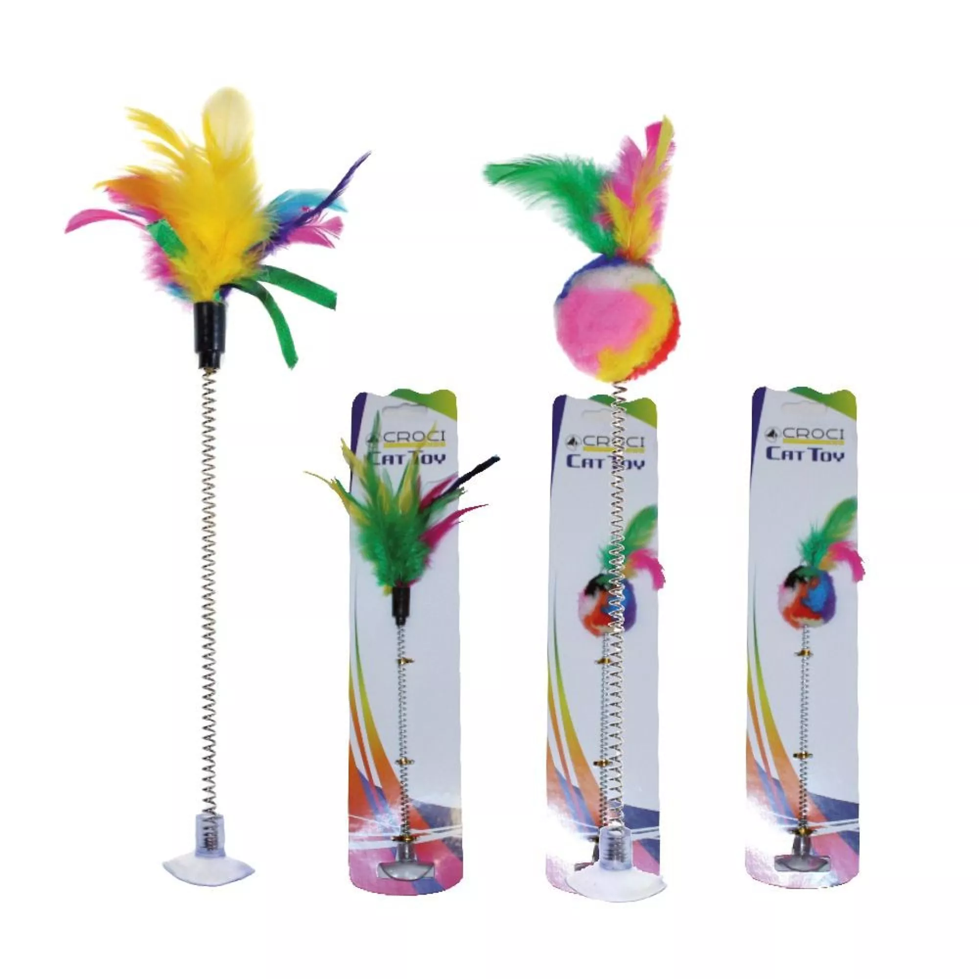 Jucarii Interactive - Croci Jucarie interactiva cu Ventuza si Obiect Amuzant pentru pisici