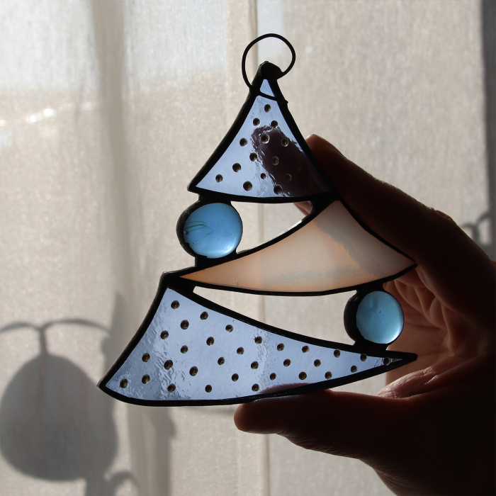 Bradut Bleu Transparent cu Alb Sidefat [3]