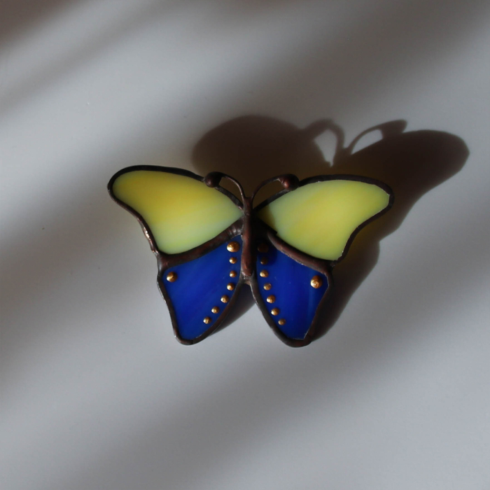 Brosa Fluture Bicolor cu Galben [2]