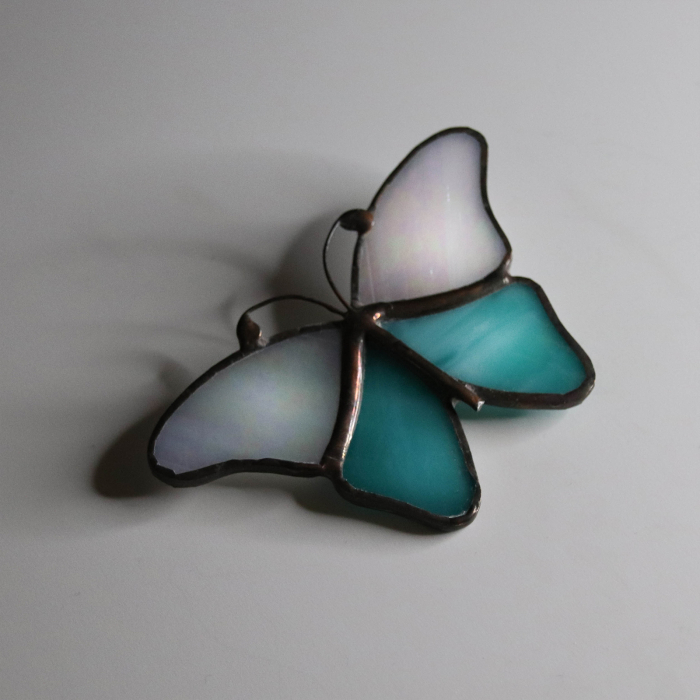 Brosa Fluture Bicolor cu Turcoaz [3]