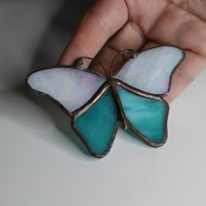 Brosa Fluture Bicolor cu Turcoaz [4]