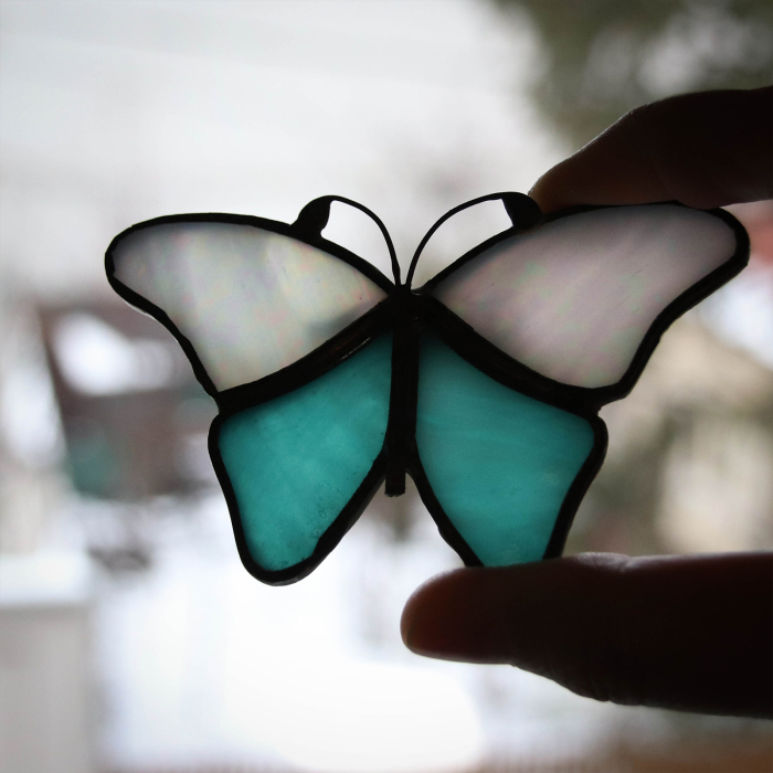 Brosa Fluture Bicolor cu Turcoaz [6]