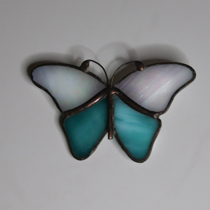 Brosa Fluture Bicolor cu Turcoaz [2]