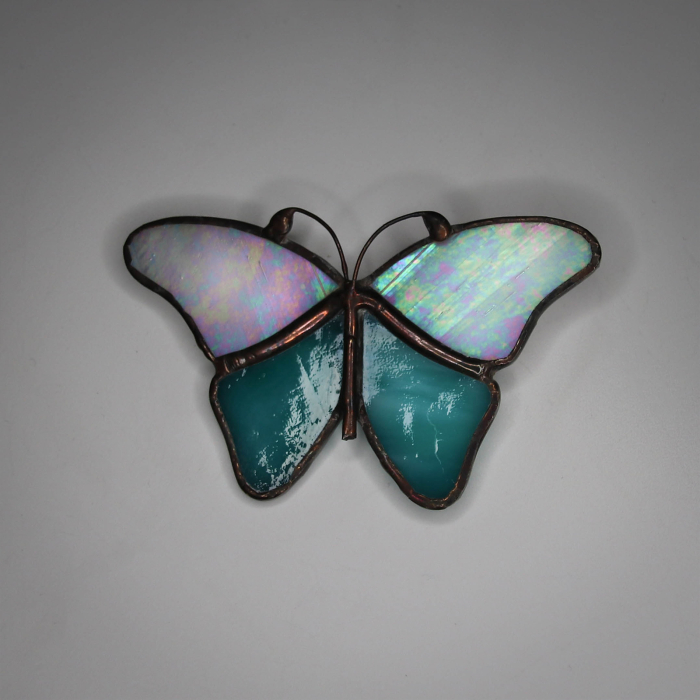 Brosa Fluture Bicolor cu Turcoaz [5]