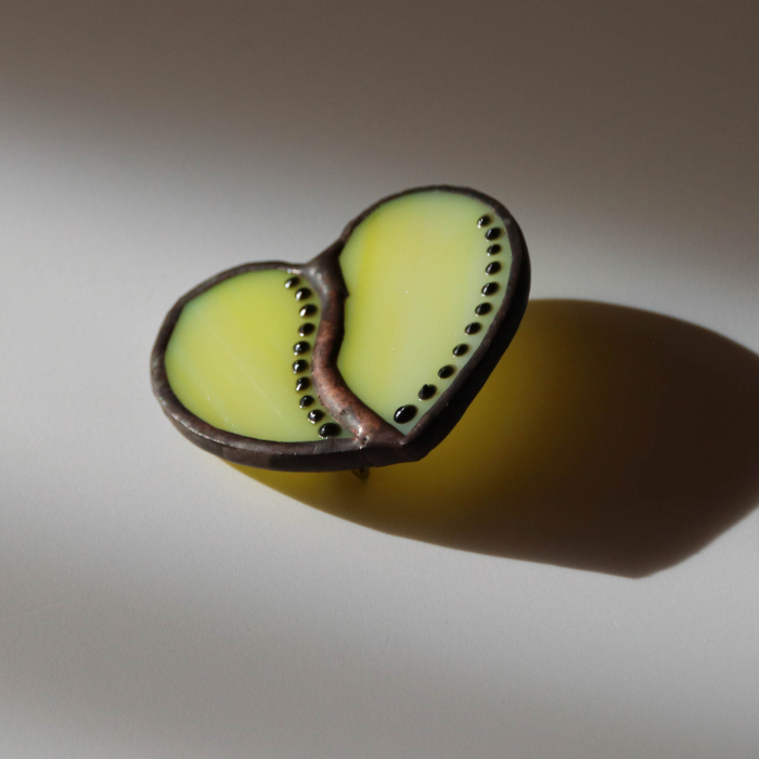 Brosa Inima Galbena Pictata [3]