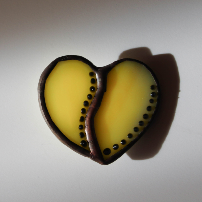 Brosa Inima Galbena Pictata [4]