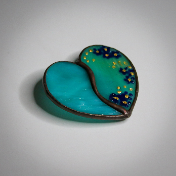 Brosa Turcoaz cu Flori de Nu Ma Uita [2]