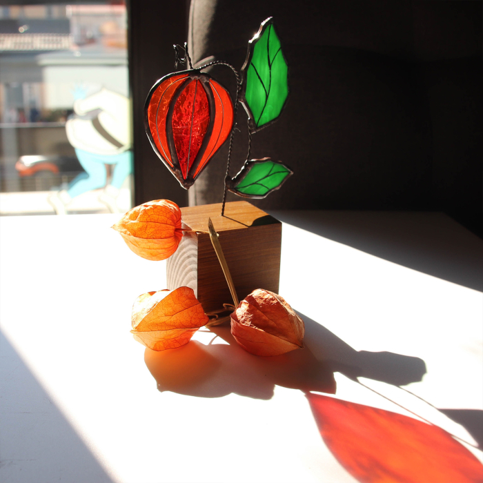 Floare Physalis din Vitraliu – Lampionul Chinezesc [5]