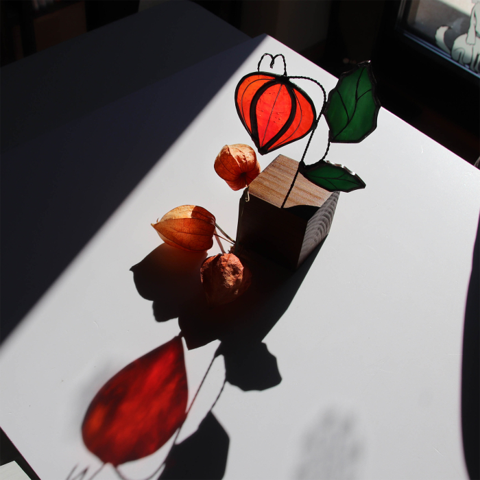 Floare Physalis din Vitraliu – Lampionul Chinezesc [6]